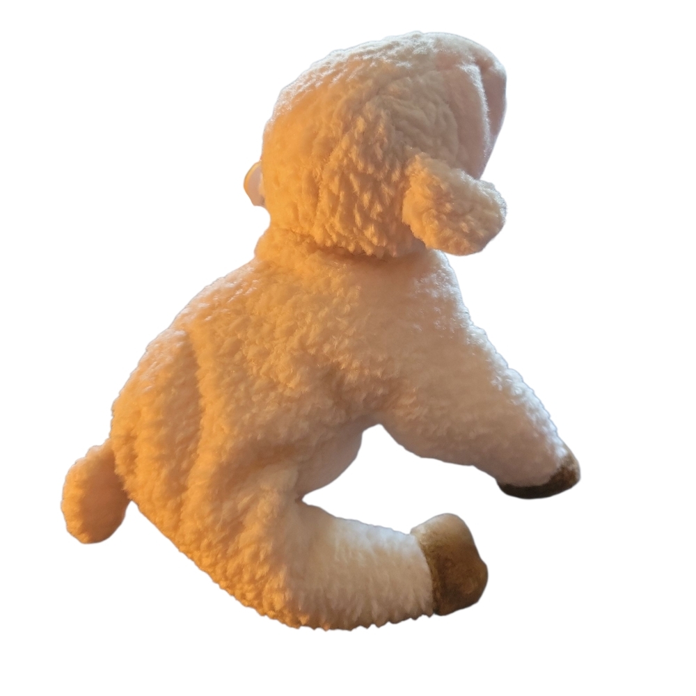 Ewey Ty Original Beanie Babie Plush Lamb in Cream and Brown - Picture 3 of 3